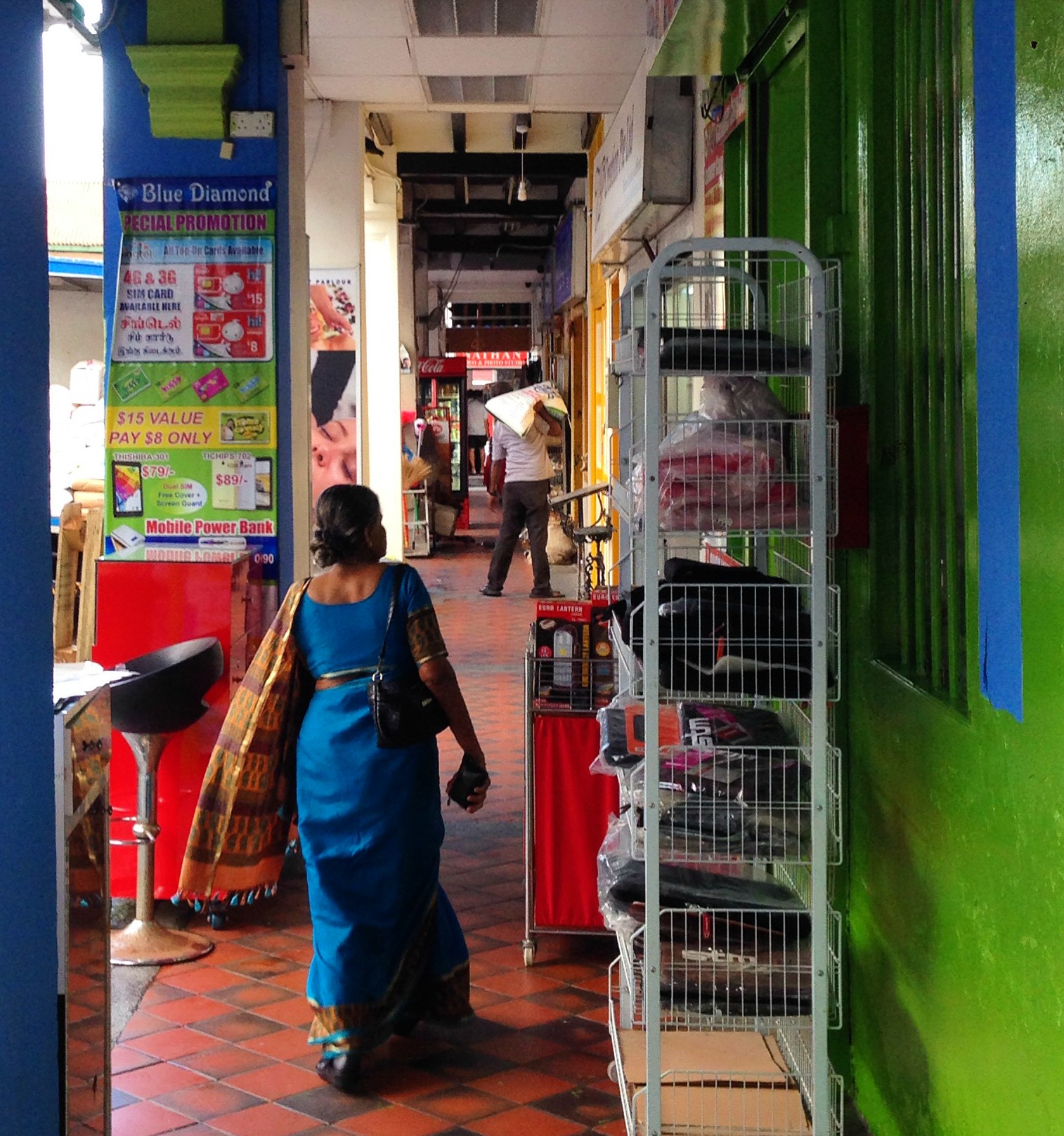 Little India lady in blue