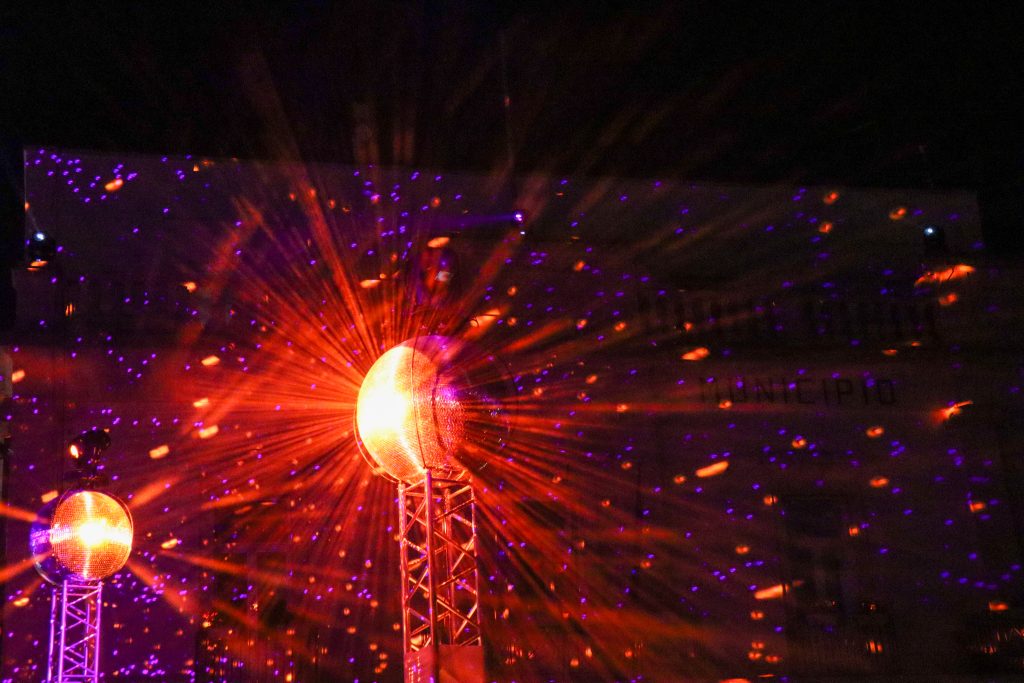 Lysshow ved Piazza del Popolo